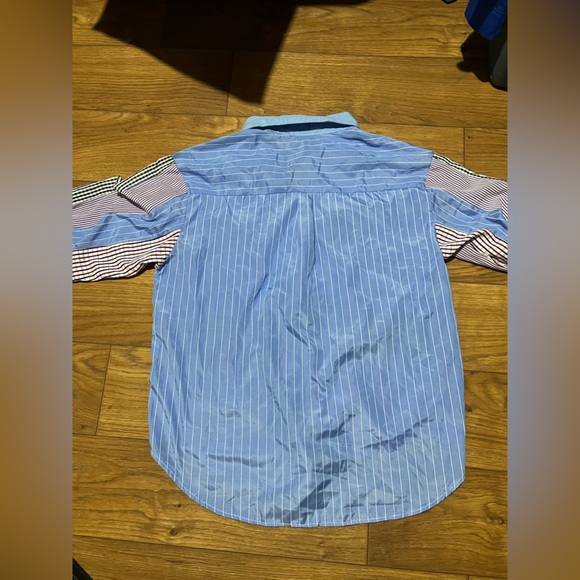 Incerun top shirt atasan oversize colorblock stripes colorful patchwork - Picture 2 of 4